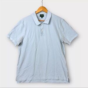 J.CREW Oarsman Label Polo Shirt Men's Large Blue Short Sleeve Preppy Golf Beach